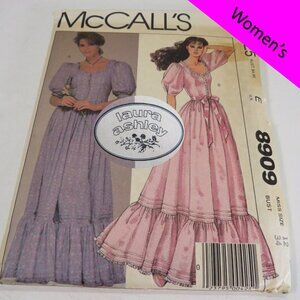 McCalls 8909 Laura Ashley 1984 Clothing Pattern Dress UNCUT full skirt